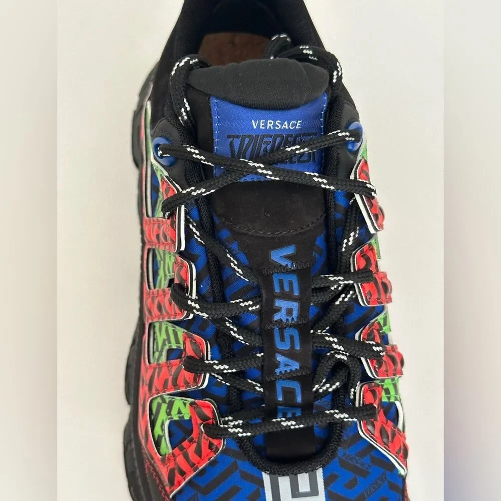 Versace Men's Trigeca Sneakers Nero/Saphire/Green 42